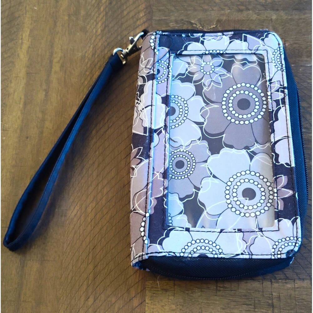 Debra Valencia Smart Phone, Wristlet Wallet, Blue Gray White, Wrist Strap